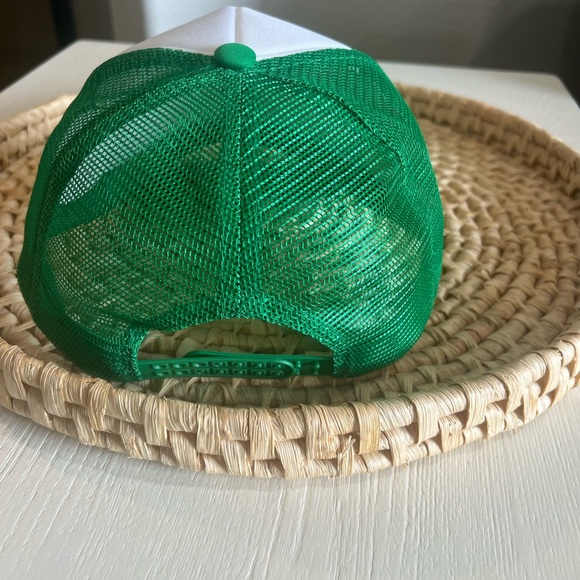 Upcycled Green  Trucker Hat with Vinrage Crochet Granny Square - Picture 4 of 5